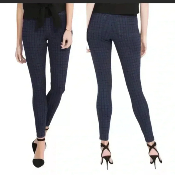 SPANX JEAN-ISH SHAPING LEGGINGS LAPIS NIGHT CHECK sz small - Picture 1 of 10